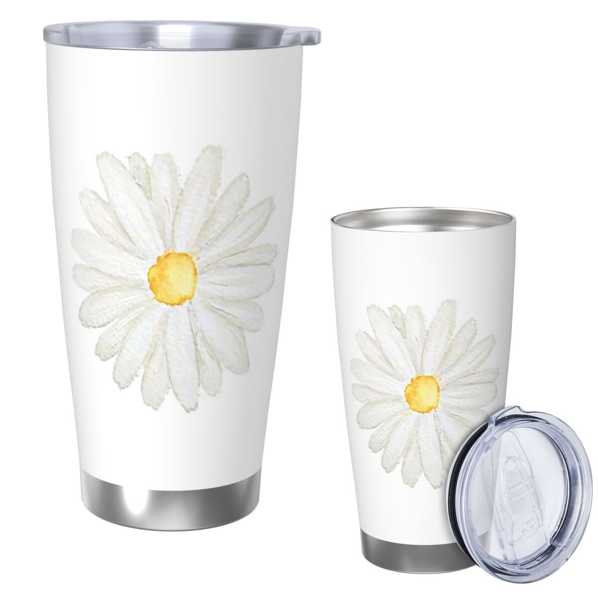 Tumbler 20Oz White - Tumbler Vakum Terisolasi Stainless Steel Lukis