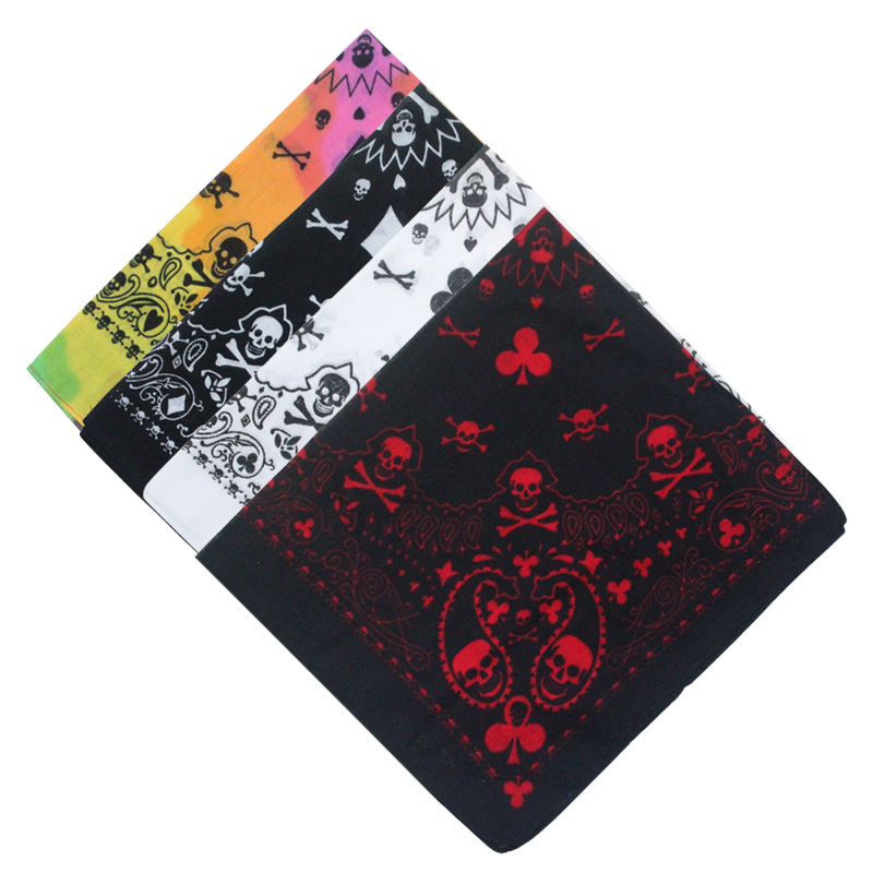 Bandana Blank White - 55Cm Putih Hitam Merah Tengkorak Poker