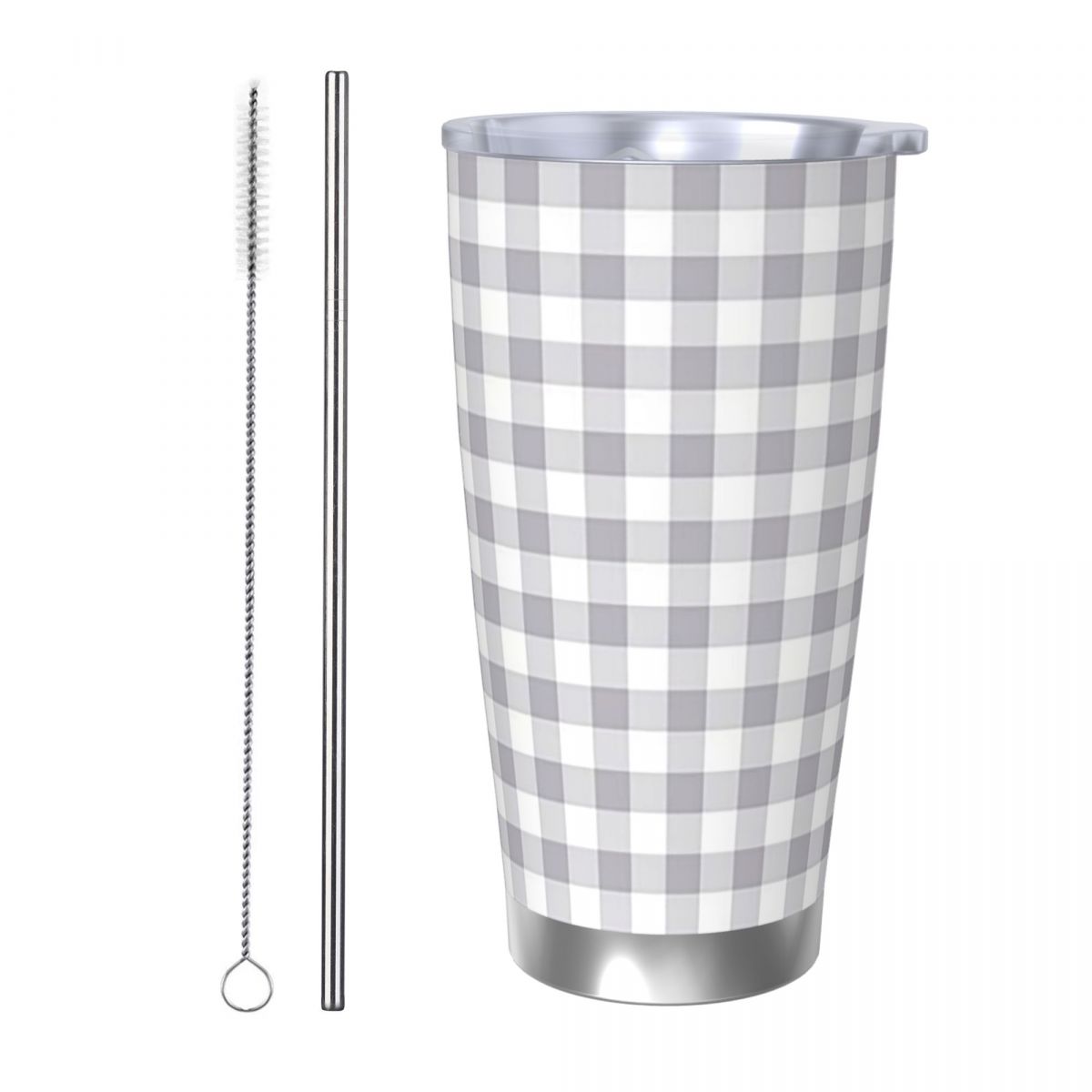 Tumbler 20Oz White - Tumbler Baja Tahan Karat Kotak Abu-abu