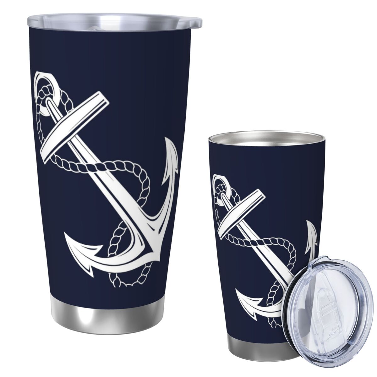 Tumbler 20Oz White - Tumbler Vakum Terisolasi Stainless Steel Anchor