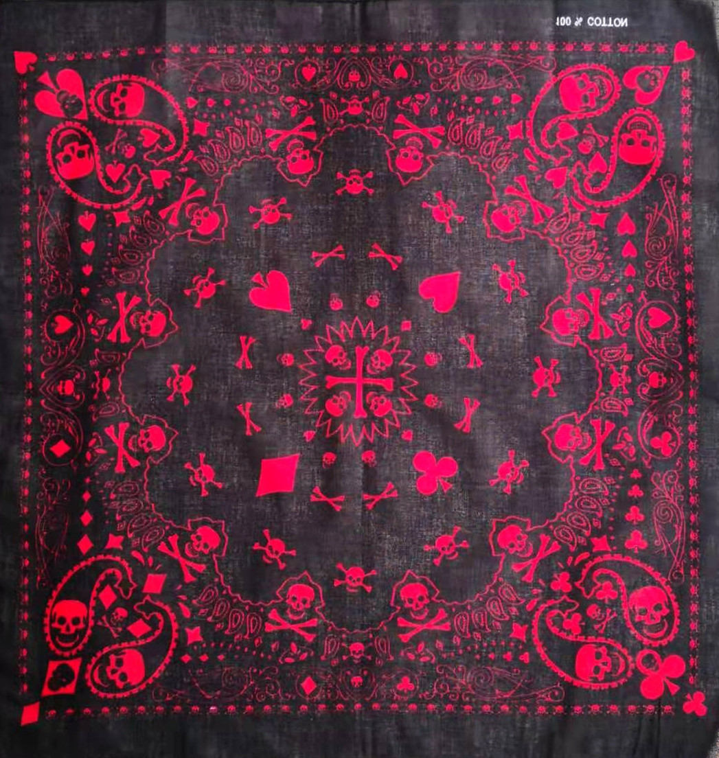 55Cm Putih Hitam Merah Tengkor - Bandana Blank White ulasan dan harga